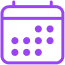 A purple calendar icon