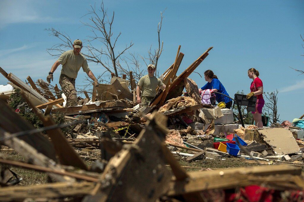 Tornado damaged home in Moore Oklahoma